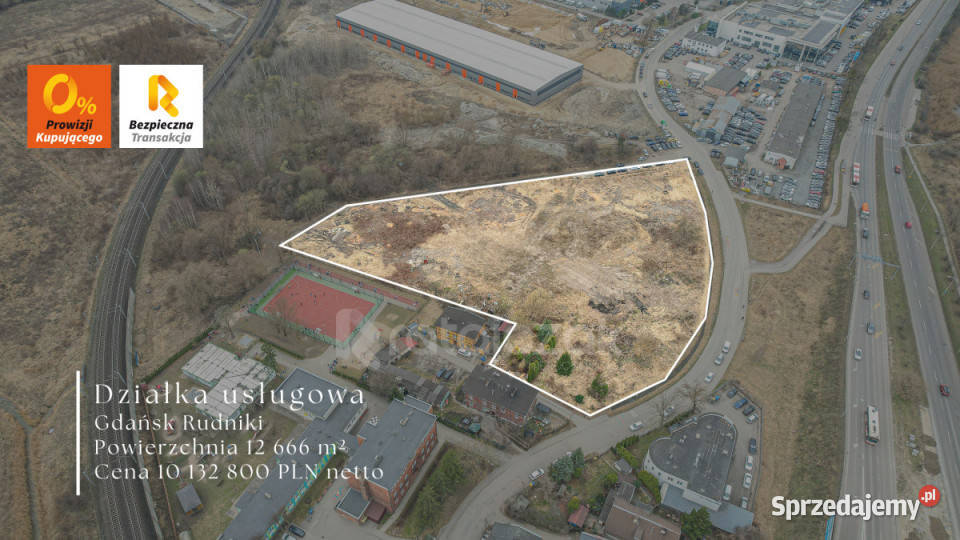 Grunt 12666m2 Gdańsk Prosta handlowo-usługowa