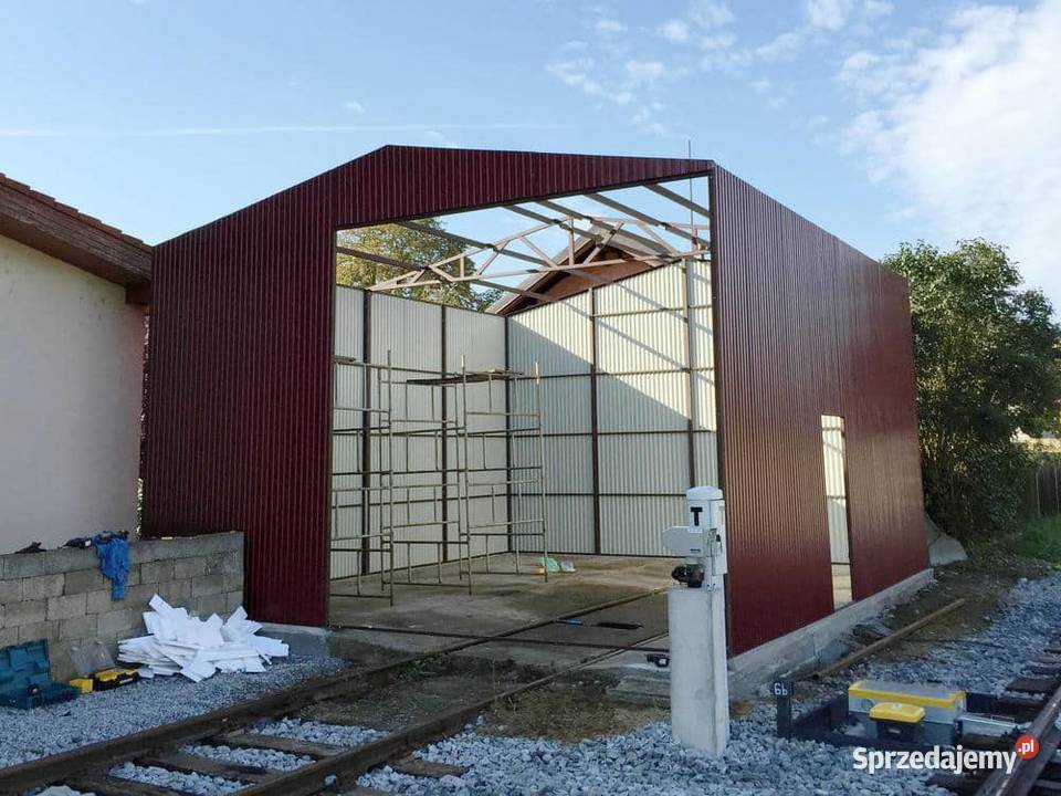 Blaszana montowana hala 89 m brązowa Kraków sprzedam