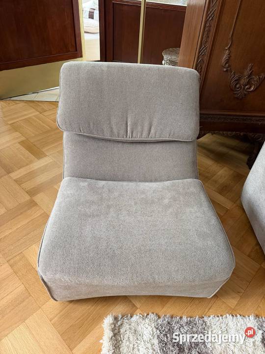 Modułowa sofa vintage w jasnym odcieniu beżu 145cm Wrocław