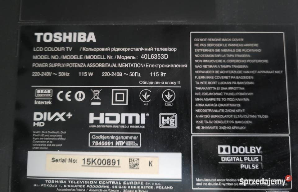 Telewizor 40 Led smart Tv Full HD Toshiba Gliwice