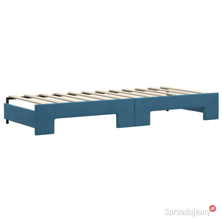 Sofa rozsuwana niebieska aksamit 80x200 Łóżka mazowieckie Warszawa