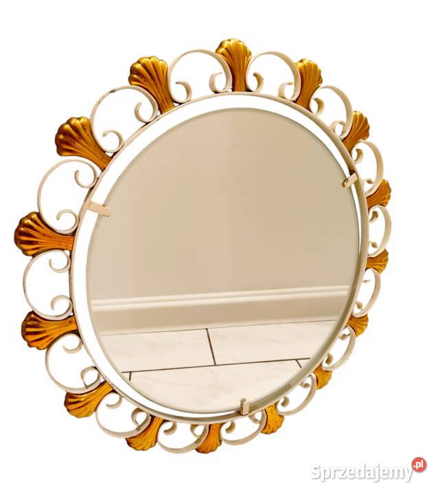 Lustro podświetlane mosiądz E Hillebrand lata 50