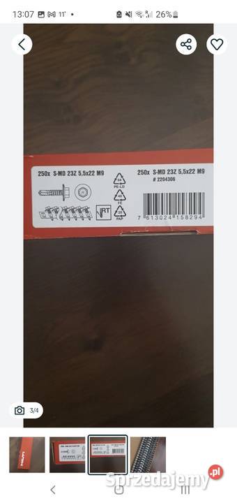 Hilti 55x22 Samowiercące wkręty do połączeń
