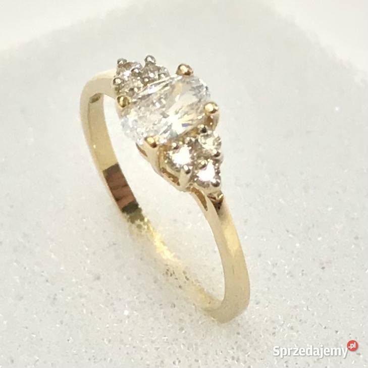 Złoty PIERŚCIONEK 585 14K KRÓLEWNY kamienie 11
