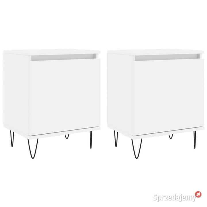 Szafki nocne 2 białe 40x30x50 materiał Warszawa
