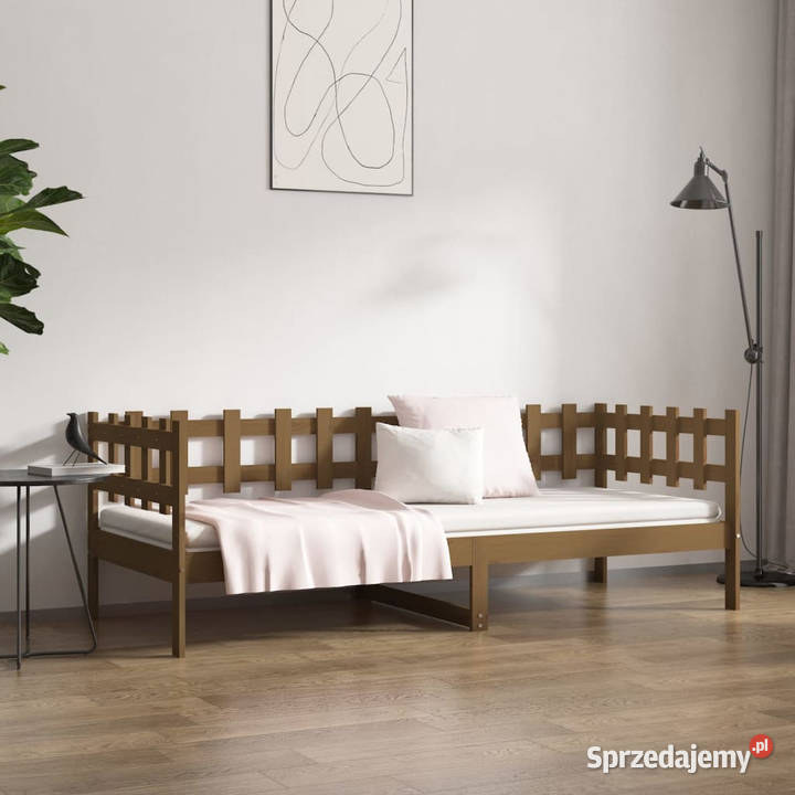 Łóżko dzienne brązowe lite drewno sosnowe 80x200 68cm Warszawa