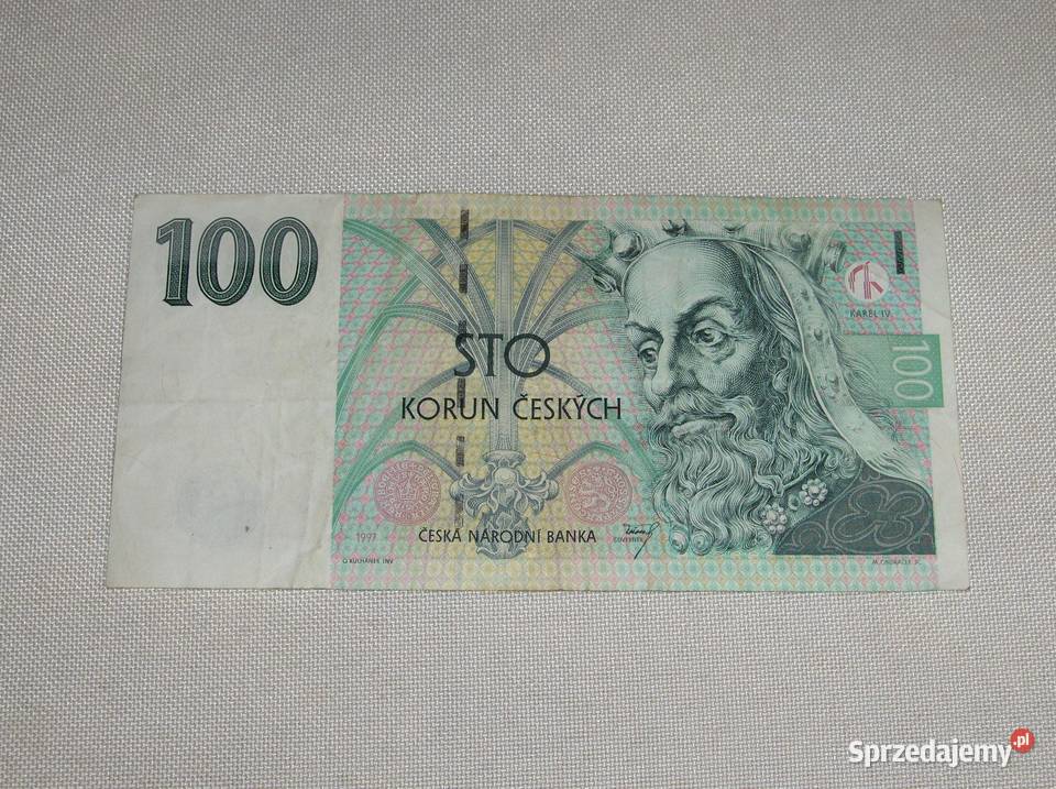 Banknot 100 koron czeskich 1997r Łódź