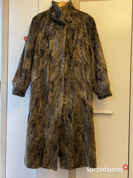 Płaszcz skórzany karakułowy brązowy/beżowy Lublin