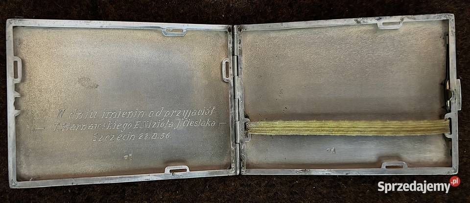 Stara srebrna papierośnica Szczecin