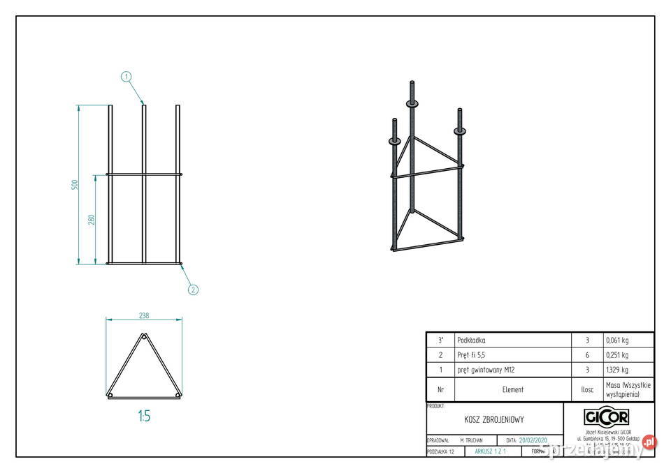 Lampa G I 1xGłowica H 3000mm Gołdap sprzedam