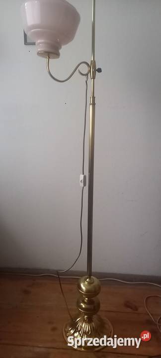 Lampa podłogowa z mosiądzu ruchome ramię Antyki Skierniewice