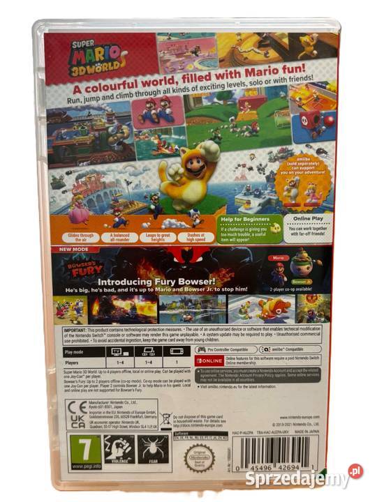 Gra nintendo switch Super Mario 3d World bowsers Elbląg