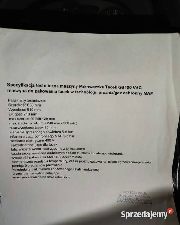 Pakowaczka Tacek GS100 VAC maszyna do pakowania Puck sprzedam