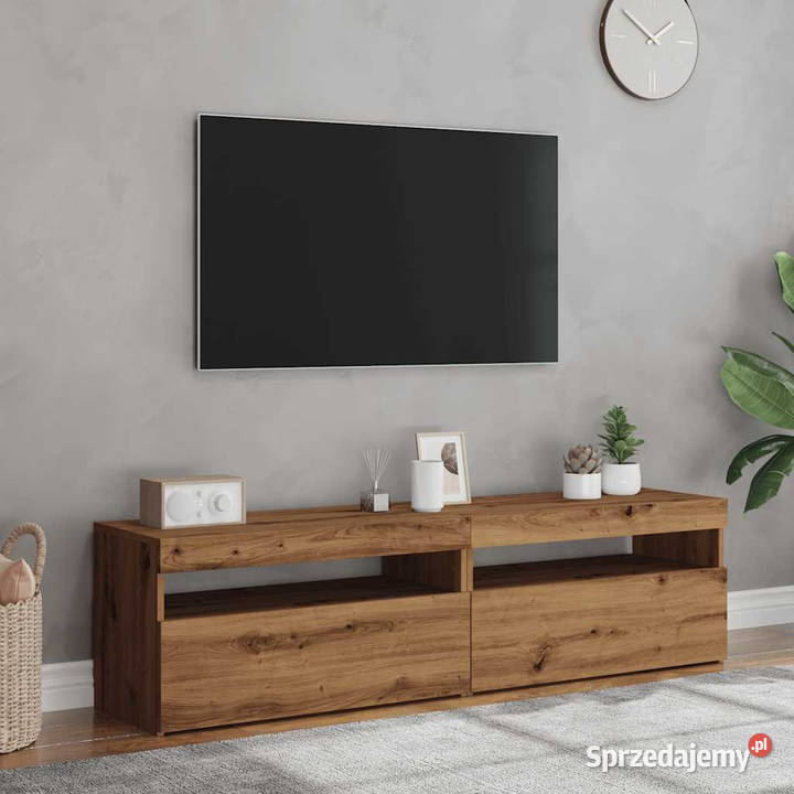 Szafki TV z LED 2 dąb artisan materiał mazowieckie Warszawa