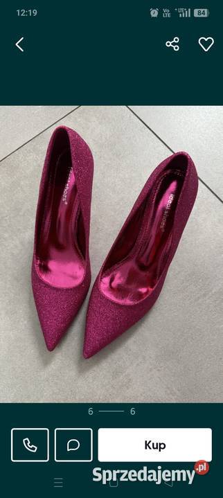 Szpilki Brokatowe Fuksja