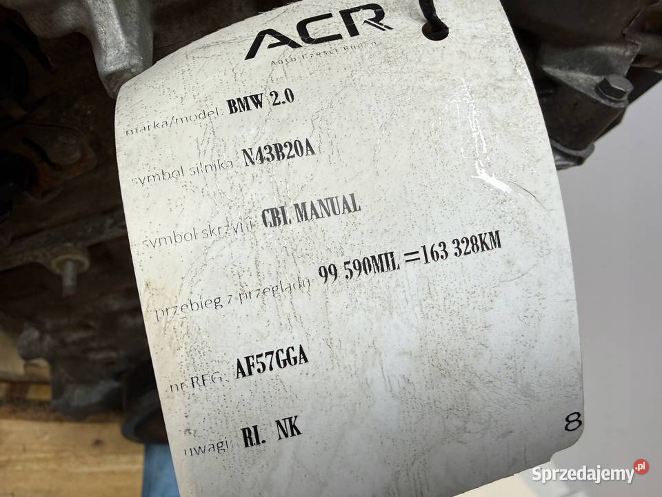 SILNIK N43B20 N43B20A BMW E81 E87 E60 E61 E90 Chełm