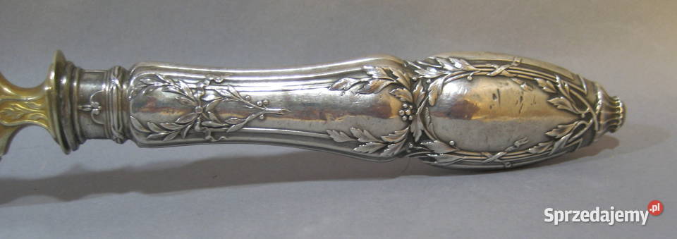 Duzy Srebrny noz stolowy Minerwa Warszawa sprzedam