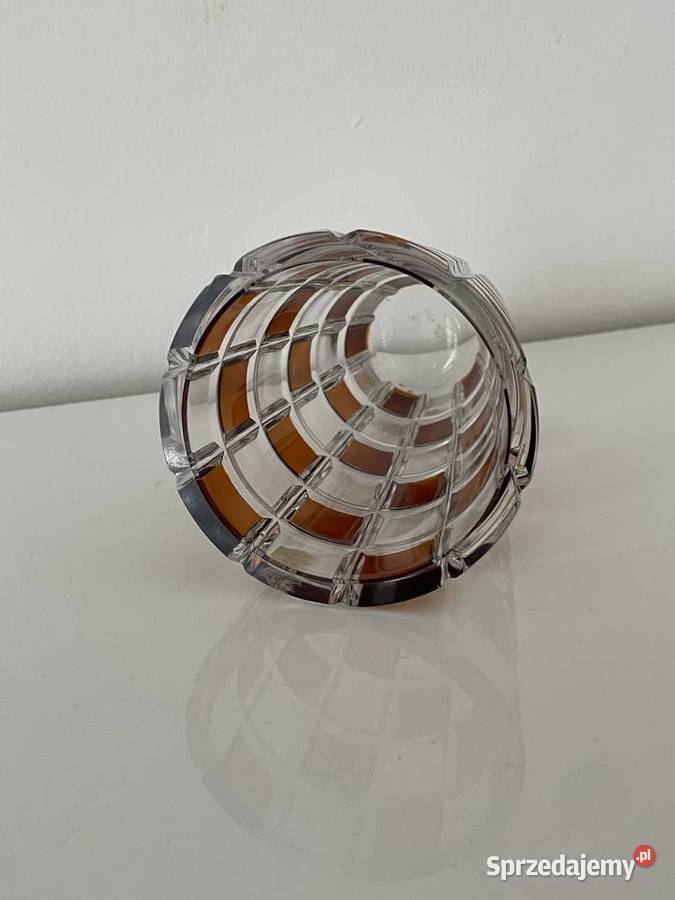 Wazon kryształowy szachownica vintage PRL Porcelana i szkło kujawsko-pomorskie Toruń