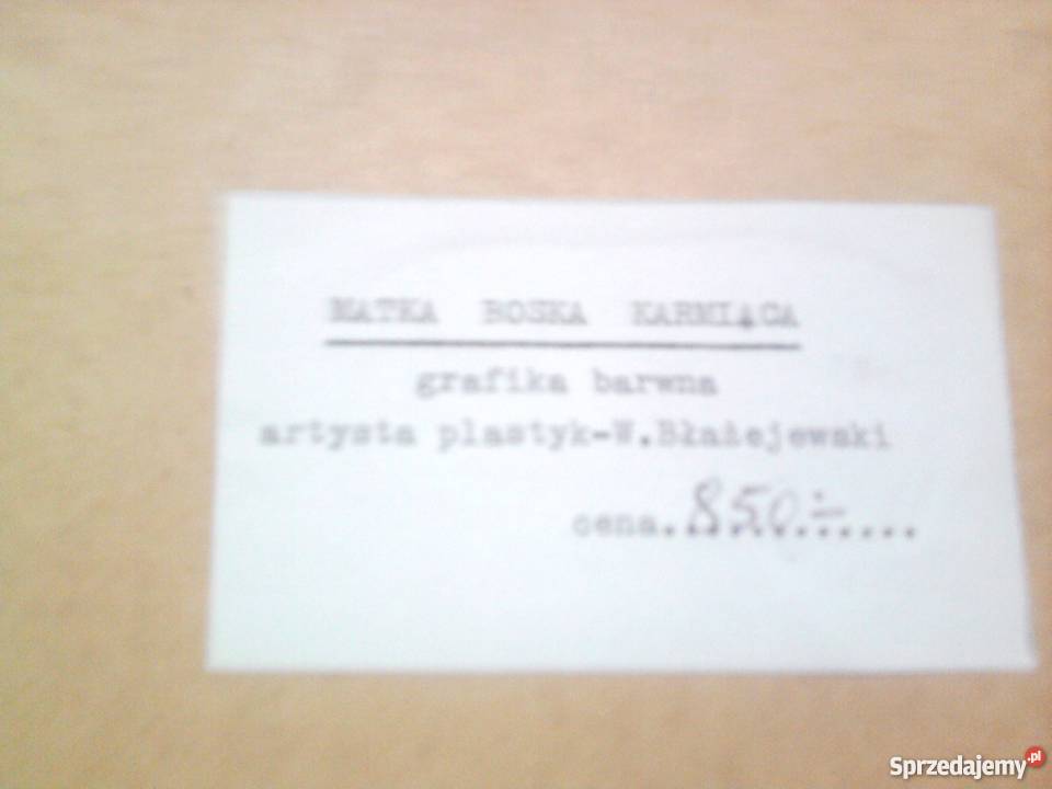 OKAZJA Obraz Grafika Barwna W Błażejewski Unikat sprzedam