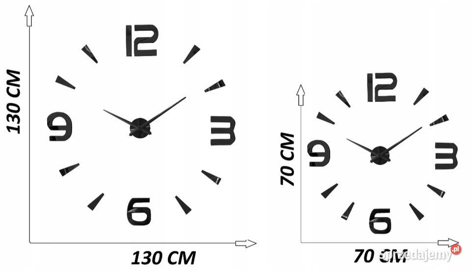 Zegar ścienny zegar na ścianę duży 3D lustrzany Mikołów