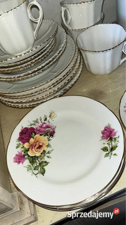 Filiżanka z talerzykiem deserowym Royal Straut Gdańsk