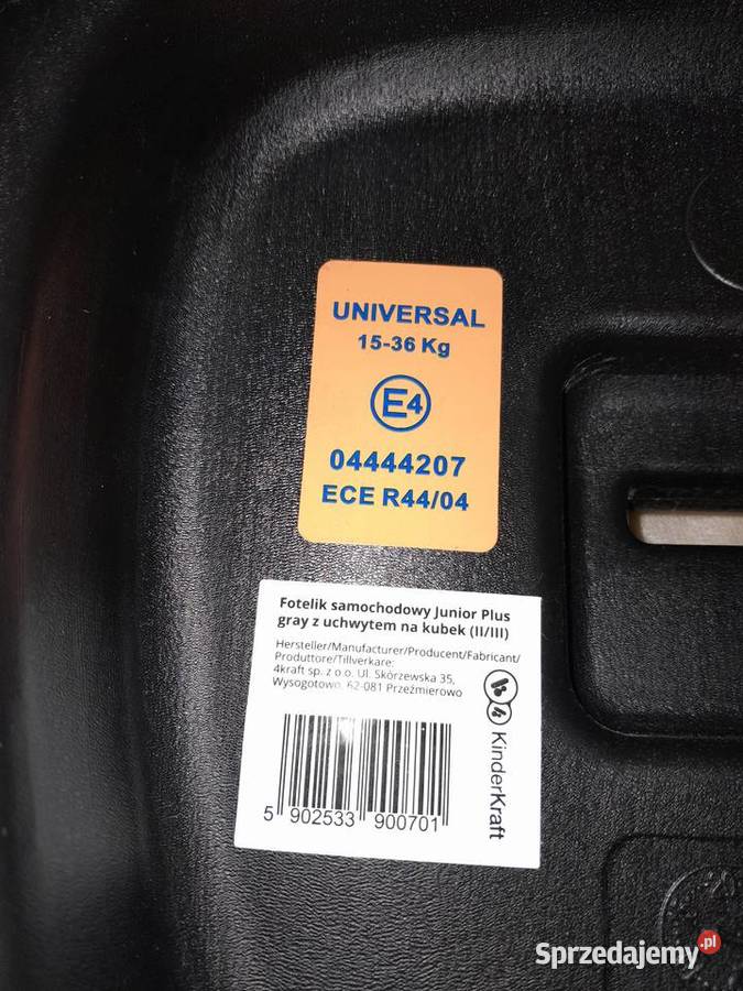 Kinderkraft Junior Plus 1536 fotelik samochodowy sprzedam