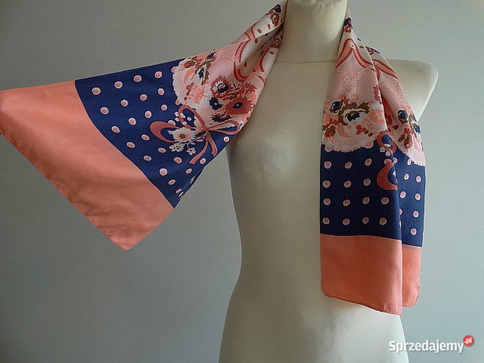 Szalik Jedwabny 100 Naturalny Jedwab Łososiowy Dodatki Łomża