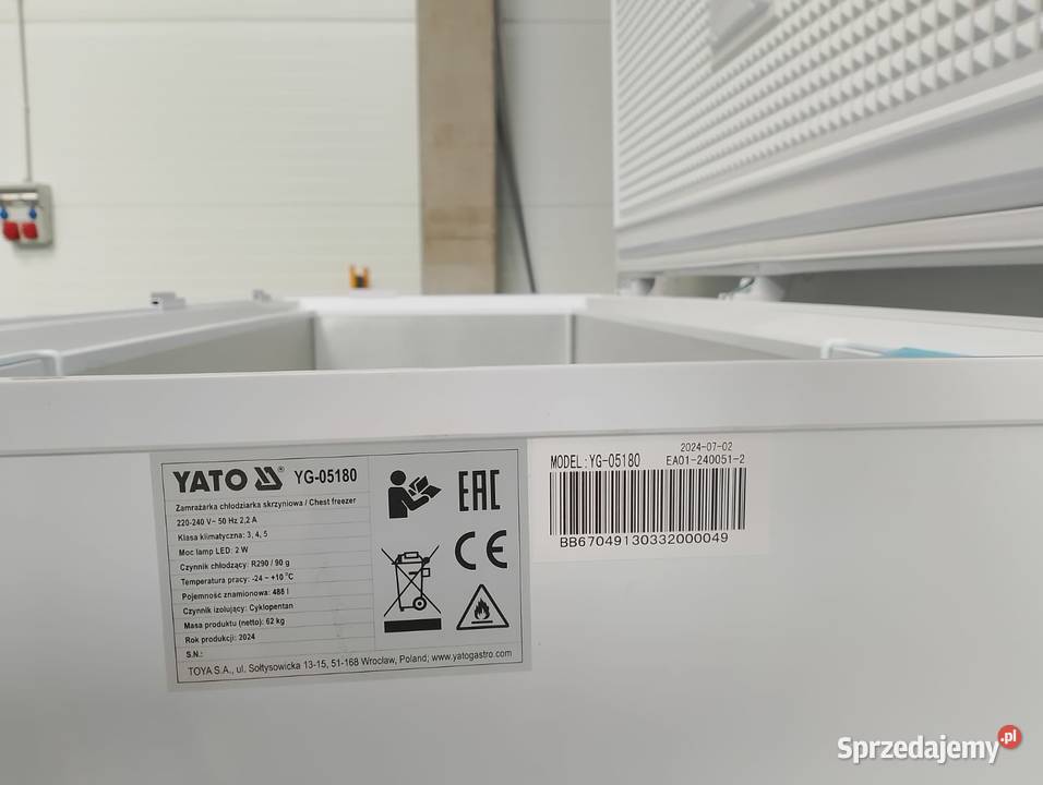 YATO ZAMRAŻARKA SKRZYNIOWA 488L YG05180 Wrocław