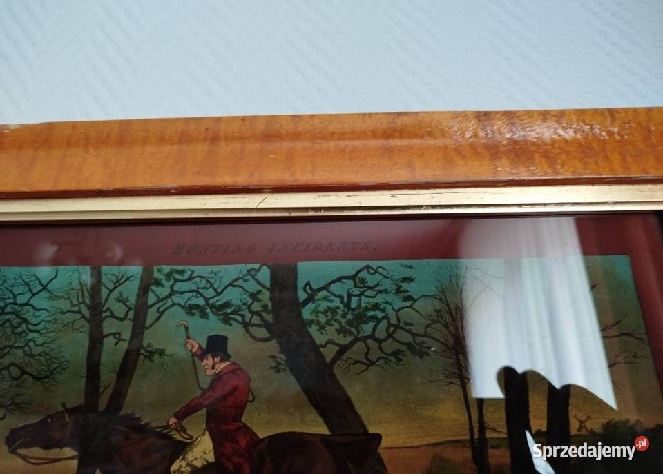 Obraz Lithografia stara Angielskie polowanie z Opole