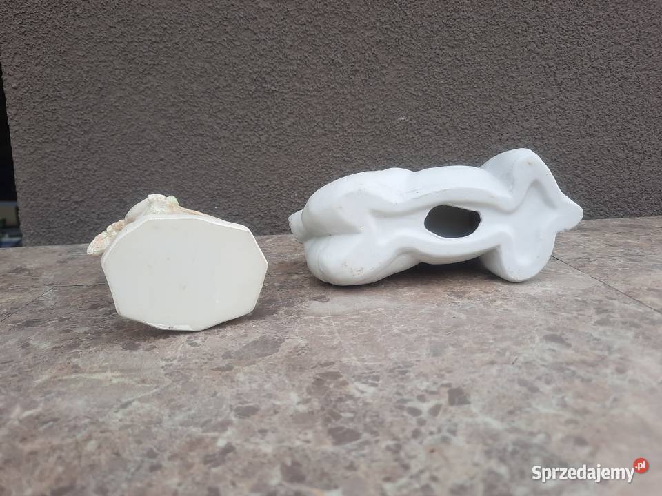 Aniołki 2 figurki ceramiczne zestaw Tczew