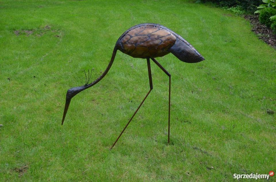 Ptak ogrodowy metalowy czapla 150 Lębork