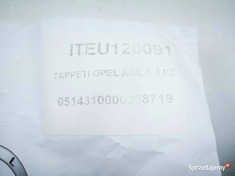 DYWANIKI WYCIERACZKI KOMPLET OPEL AGILA B