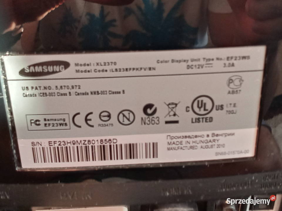 UZYWANY MONITOR SAMSUNG XL 2370 23 1 wlasciciel sprzedam