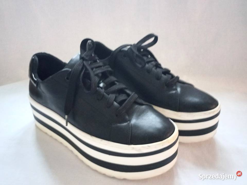 Buty damskie Czarne r 40 Platforma stan Półbuty Białystok
