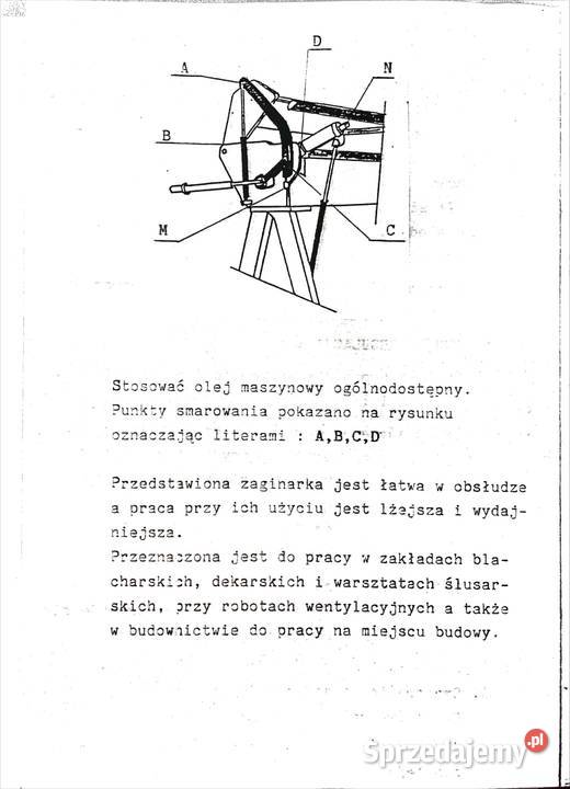 Zaginarka giętarka do blachy długość gięcia 2040 Stojadła