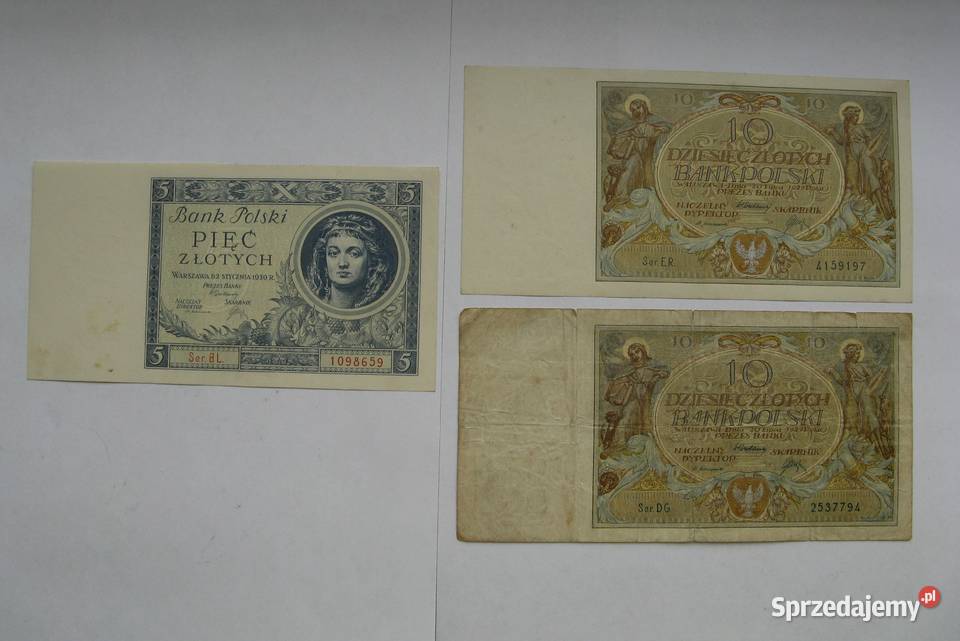 5 złotych 1930 10 złotych 1929 zestaw 3 śląskie Dąbrowa Górnicza