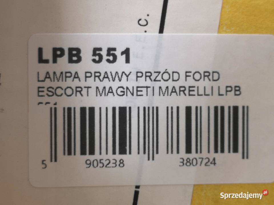 LAMPA PRAWY PRZÓD FORD ESCORT V 19901995 NOWA sprzedam