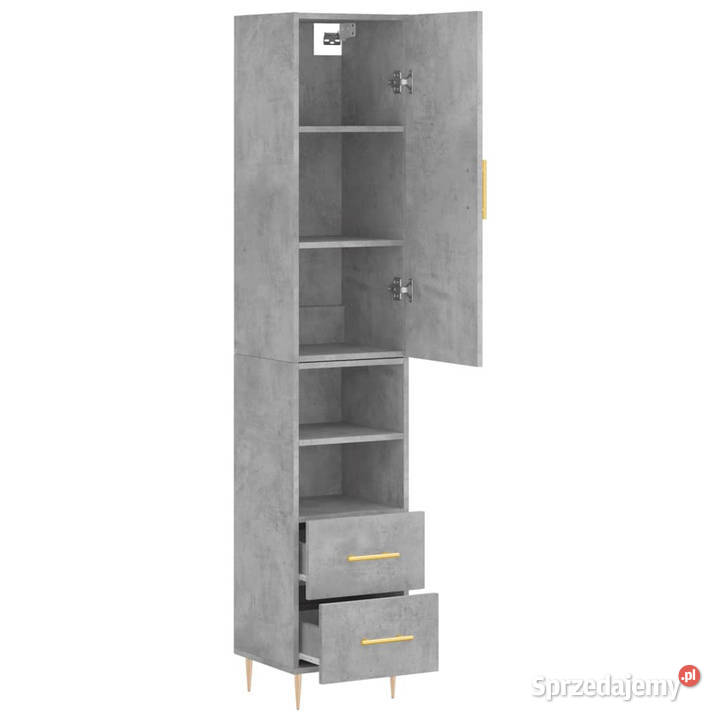 Wysoka szafka szarość betonu 345x34x180 Warszawa