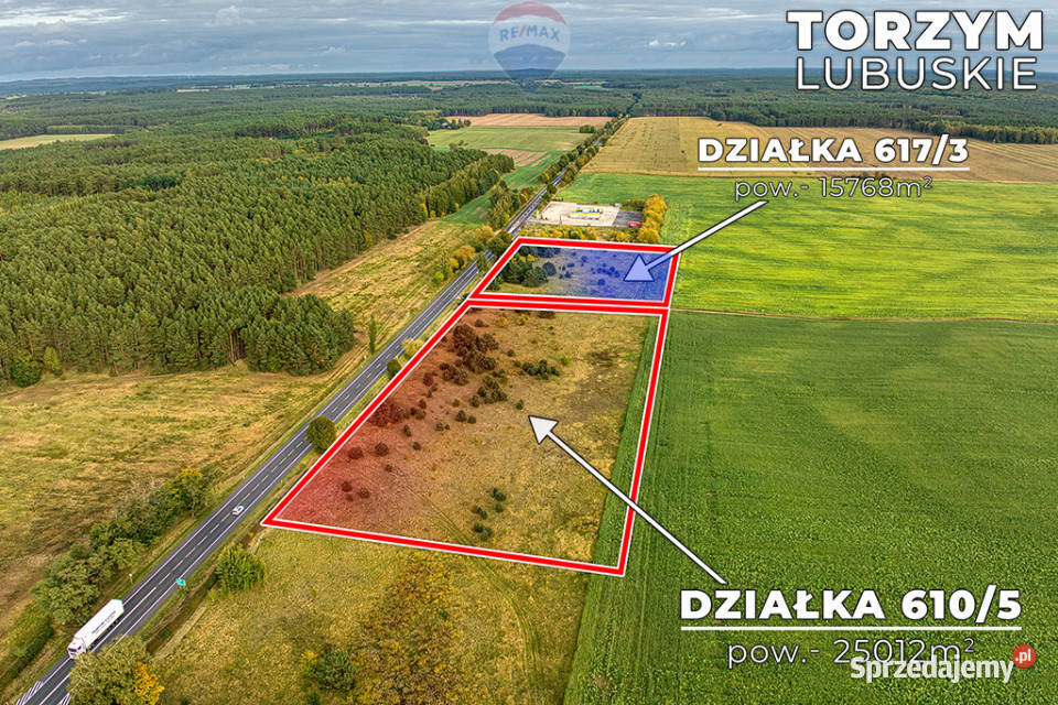 Na sprzedaż 2 działki z potencjałem 0m lubuskie Torzym