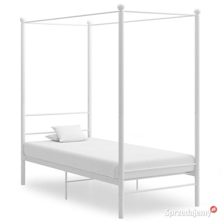 Rama łóżka z baldachimem biała metalowa 90 x 200 Warszawa