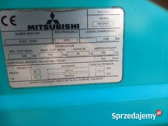 Wózek elektryczny Mitsubishi MODELFB15PNT Radom