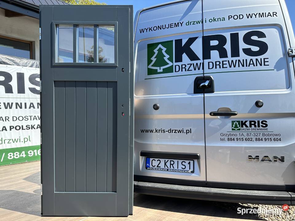 Drzwi zewnętrzne drewniane ANGIELSKIE NA KAŻDY 210cm Grzybno sprzedam