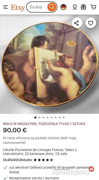 ZESTAW Z PUTTOWALLENDORF PUTTO CHŁOPIEC Z Porcelana i szkło Pabianice