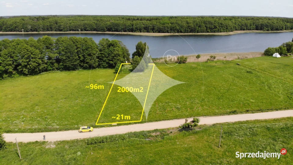 Działka rolna linia brzegowa Jez Krzywe Mazury polna Cisy