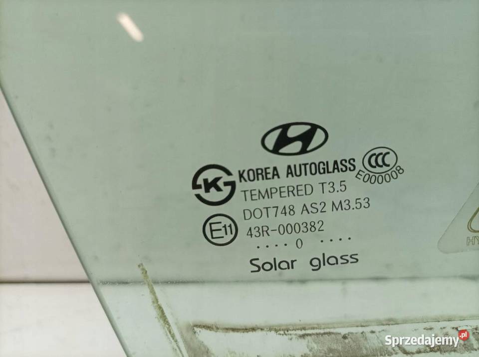 SZYBA DRZWI PRAWY PRZÓD 10 R KOREA AUTOGLASS Boczne (drzwi)