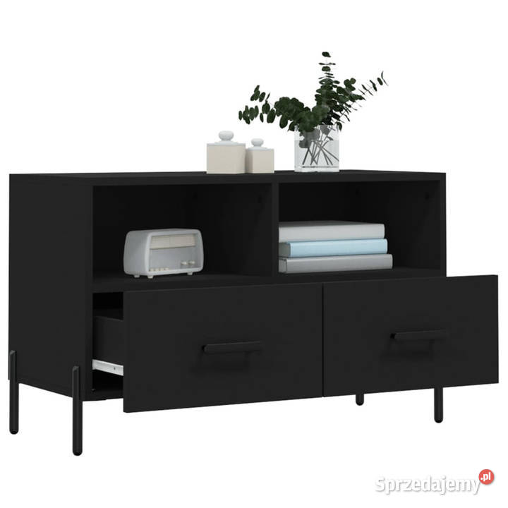 Szafka pod TV czarna 80x36x50 materiał