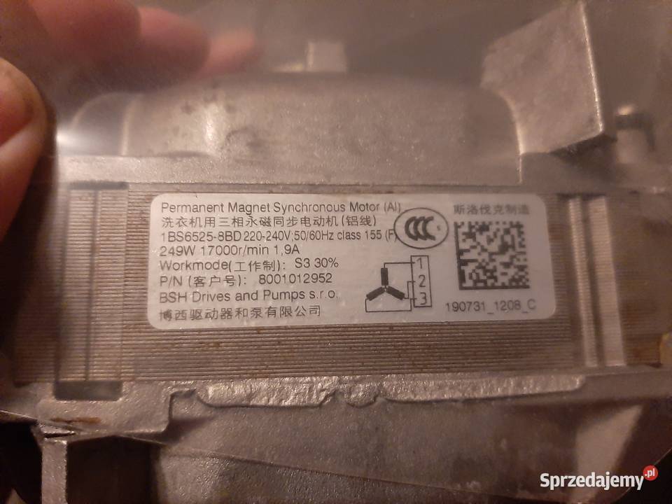 Silnik do pralki 1BS65258BD Bosch Łowicz