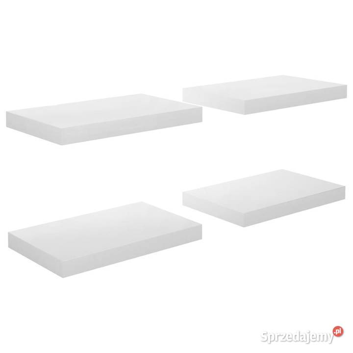 Półki ścienne 4 białe wysoki połysk 40x23x38 MDF