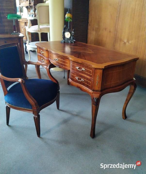 Włoskie stylowe biurko z intarsjami Białystok