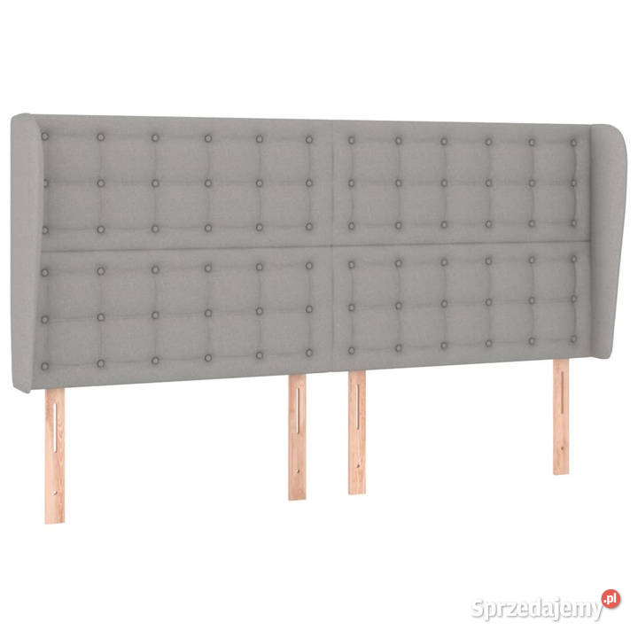 Zagłówek uszak jasnoszary 163x23x118128 tkanina